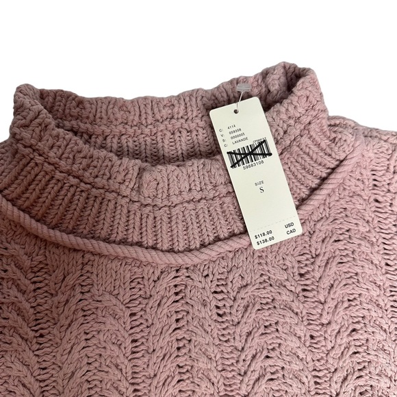 Final Price NWT  Anthropologie Marci Dip dyed Cable knit Sweater pink/cr Ombre S - Picture 10 of 11